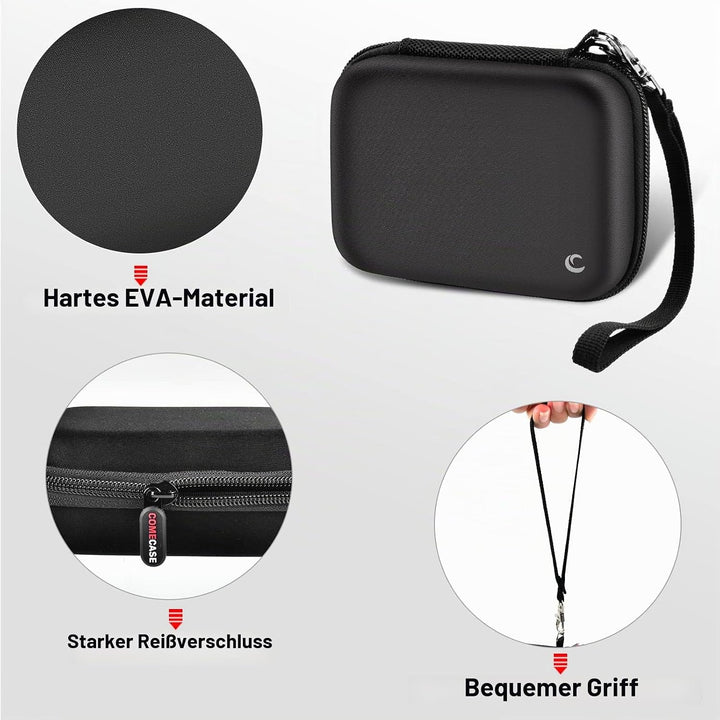 COMECASE Batterie Aufbewahrungsbox Batteriebox - Hält 48 Batterien AAA mit Handschlaufe - Schwarz S_