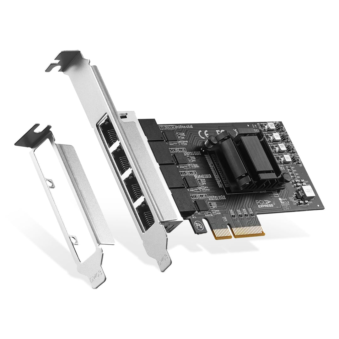 Binardat 4 Ports 2.5G PCIe Netzwerk Adapter, RTL8125B LAN Controller, 2500/1000/100Mbps RJ45 Etherne