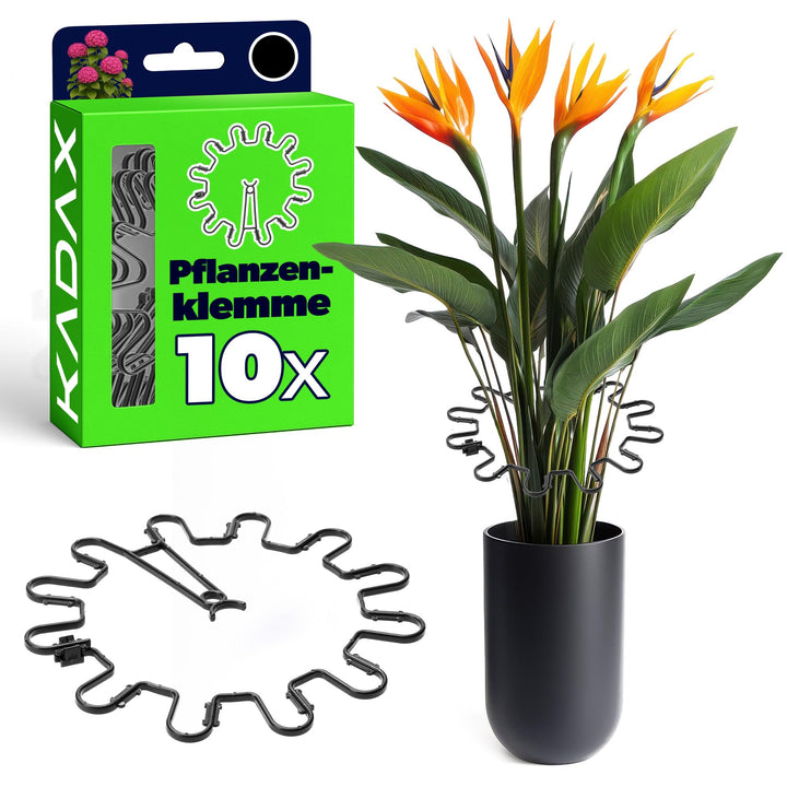 KADAX Staudenhalter Rund Ø 21 cm im 10er Set, Pflanzenhalter aus Kunststoff, Pflanzenstütze, Stauden