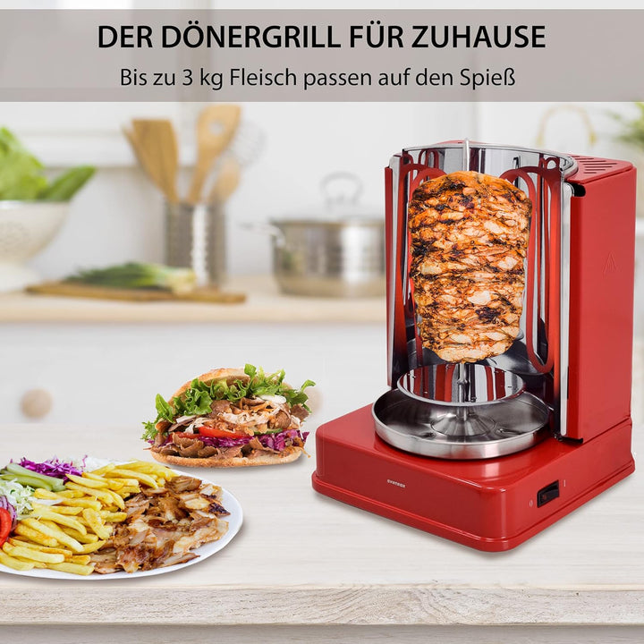 Syntrox Germany Vertikal-Multigrill Dönergrill Gyrosgrill Schaschlikgrill Rotisserie Hähnchengrill R