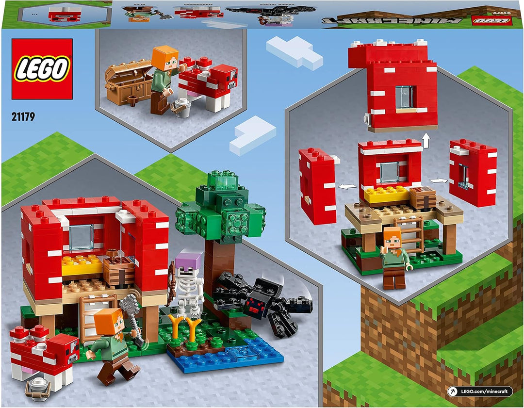LEGO Minecraft Das Pilzhaus, Spielzeug ab 8 Jahren, Geschenk für Kinder mit Figuren von Alex, Mooshr