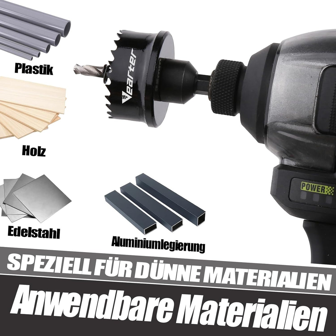 Vearter Bi-Metall Lochsäge, 16-40mm 6 Stück Lochsäge Set Bohrkrone, Dünnwandiges Kobalt M42 Lochkrei