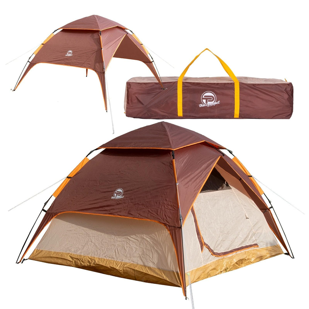 Automatik- Campingzelt Pop-Up Zelt 3-4 Personen 2 in 1 Campingzelt und Pavillon/Sonnenschutz – doppe
