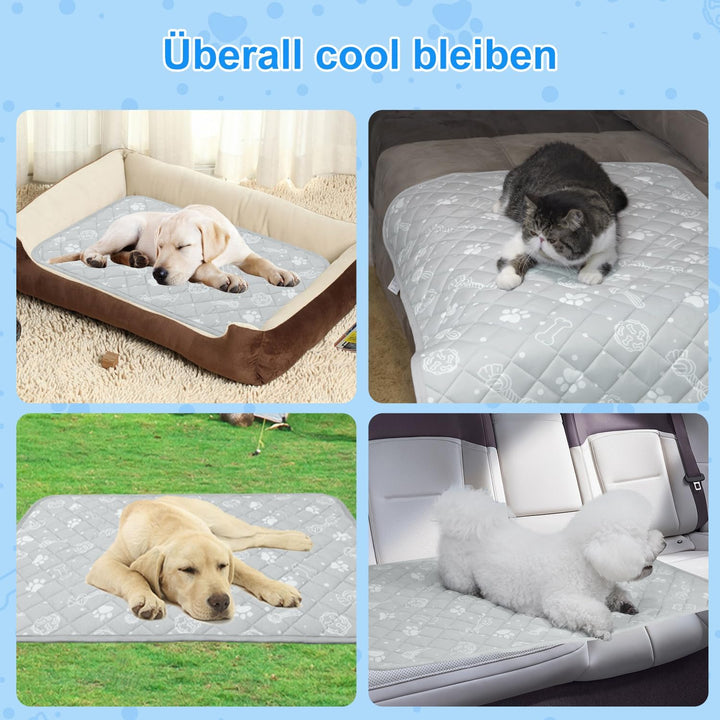 MH MYLUNE HOME Kühlmatte für Hunde Katze Thermochrome Hundekühlmatte Selbstkühlend rutschfest Wasser