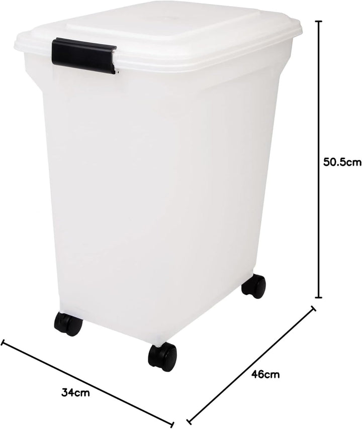 Iris Ohyama, Hundefutter Aufbewahrung, Futtertonne hund, 45L/15kg, luftdicht, BPA-frei, 4 Räder &amp; Sc