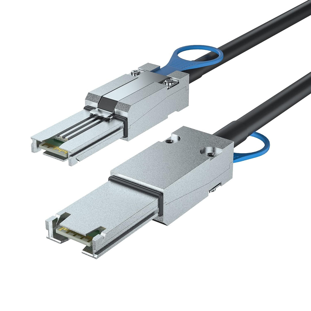 H!Fiber.com Externes SAS Kabel, 4 Kanal Mini SAS (SFF-8088) auf Mini SAS (SFF-8088), 6 Gbps, 0.5 met
