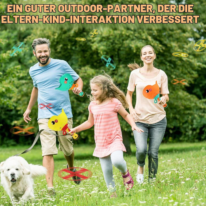 Flying Disc Launcher, 2er-Pack Outdoor Spielzeug Kinder Enthält 32 Fliegende Untertassen, Propeller