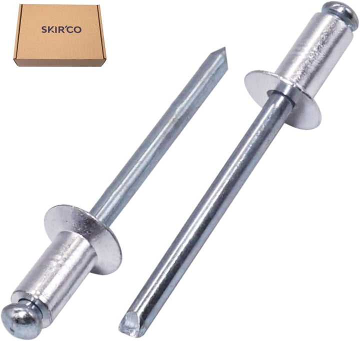 SKIR'CO (600 Stück) Senkkopf Aluminium Blindnieten 4,8 x 10 mm, Stahldorn, Popnieten 600 4.8 x 10 mm