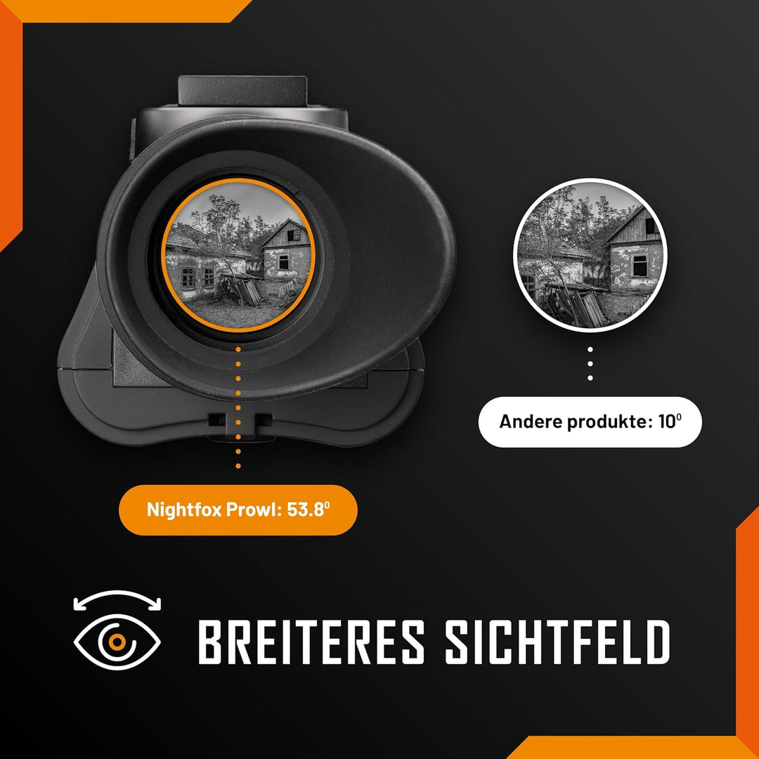 Night Vision Monocular - Nightfox Prowl, HD Recording, 32GB, 1x Magnification, Head Mounted, 54° Wid