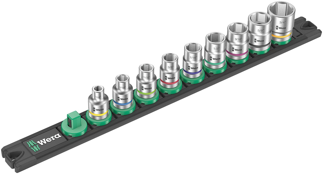 Wera 05005450001 Nuss-Magnetleiste B Imperial 1, Zyklop Steckschlüsseleinsatz-Satz, 3/8"-Antrieb, zö
