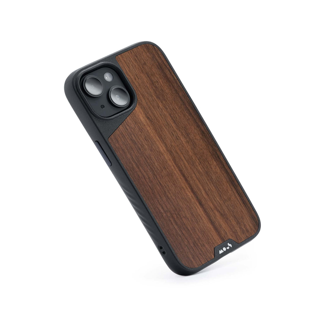 Mous - Hülle für iPhone 14 - Walnuss - Limitless 5.0 - Handyhülle iPhone 14 MagSafe-Kompatibel Case