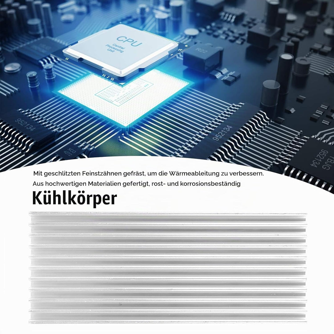 10Pcs Aluminium Kühlkörper, 40x8x100mm Kühler Kühlrippe, für Router, Motherboard, Platine, CPU, Tran