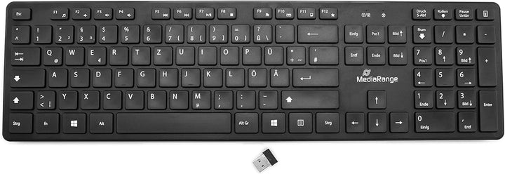 MediaRange kabelloses Funk-Tastatur und 3 Tasten Funk-Maus Set, deutsches QWERTZ Layout, PC Tastatur