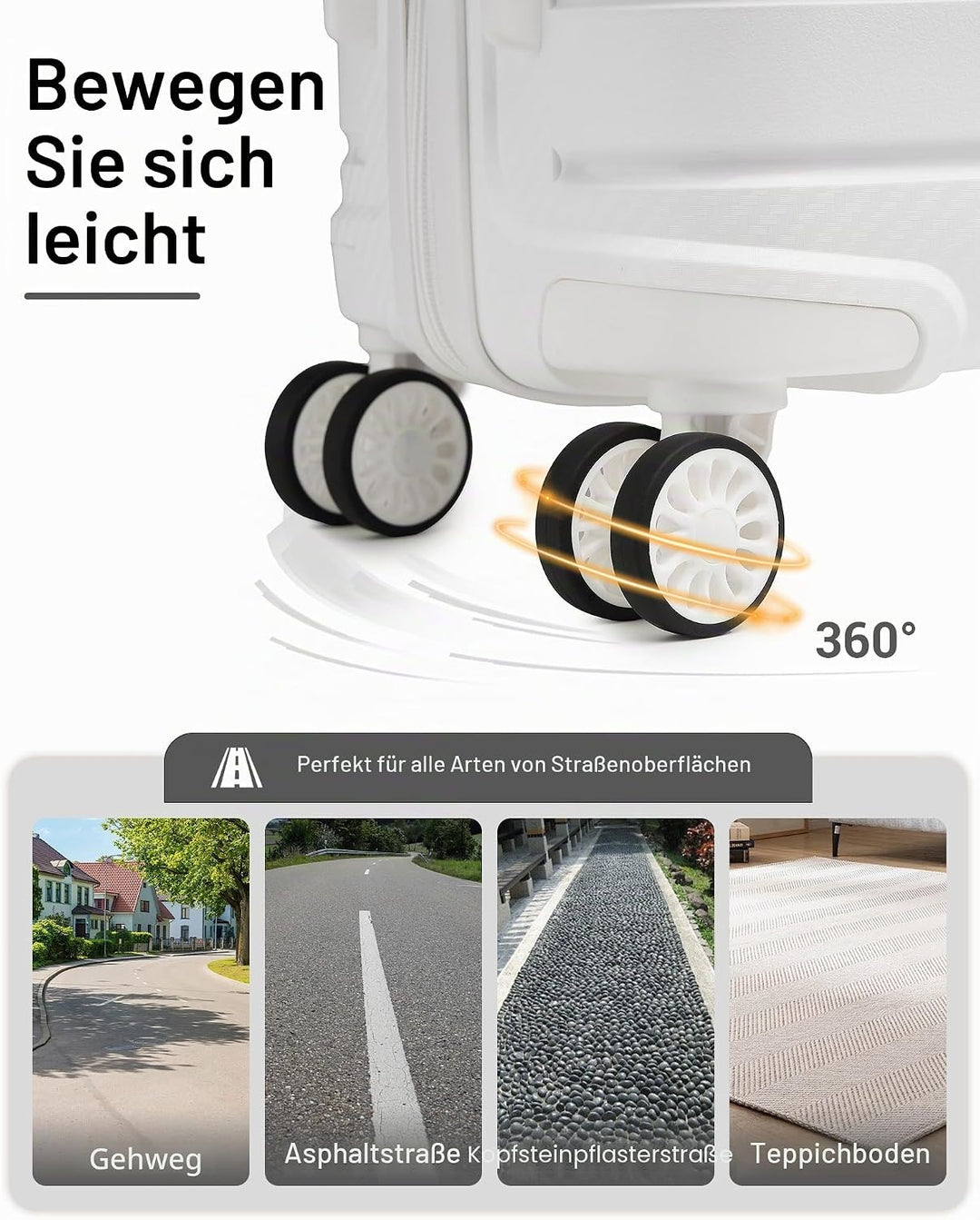 KONO Carry-ons Luggage Kleiner Koffer Handgepäck 55x40x20 Leicht Kabinentrolley Handgepäckkoffer Har