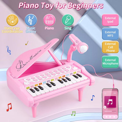 Keyboard für Kinder ab 1 2 3 - Kinderklavier ab 1 2 3 Jahre - Piano Keyboard mit Mikrofon - Musikins