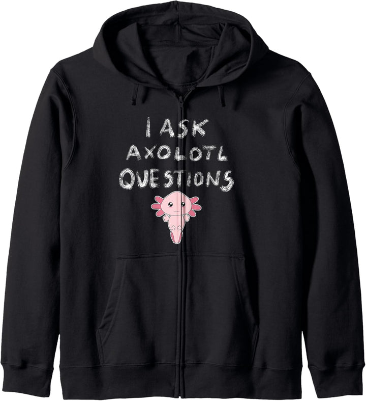 Ich stelle Axolotl Fragen Süsses Tier Vintage Lustiges Design Kapuzenjacke