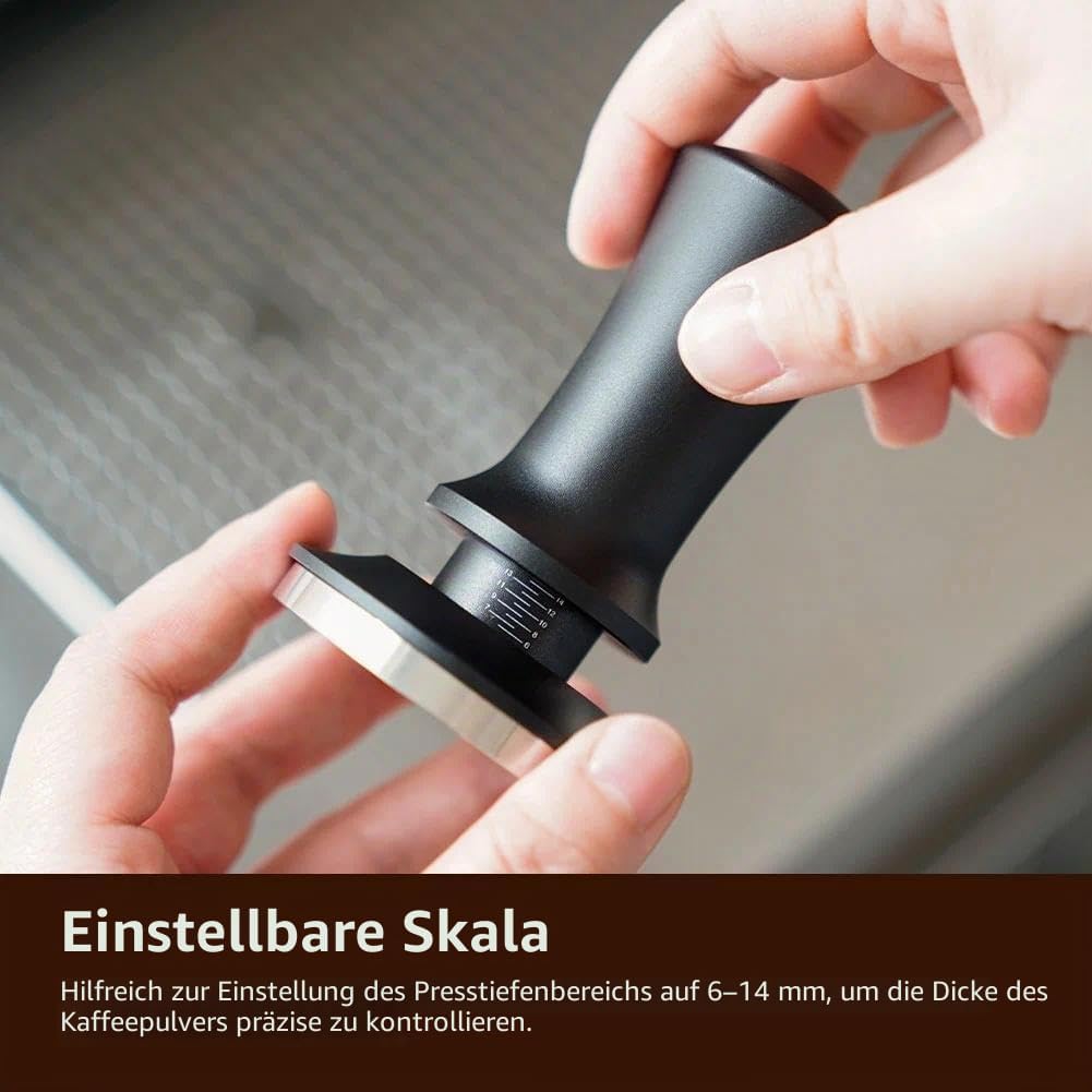 watchget 51 mm Espresso-Kaffee-Stampfer, federbelasteter Stampfer, Edelstahl, Barista, Espresso, Tam