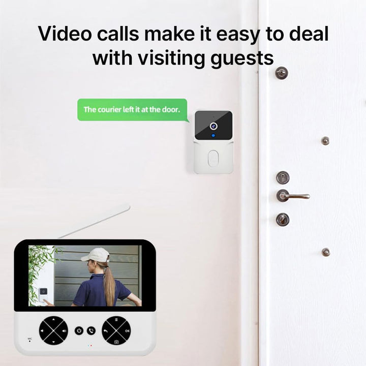 Irishom Kabellose Video-Türsprechanlage mit Kamera ohne Abonnement mit 4,3 Zoll IPS-Bildschirm, hoch