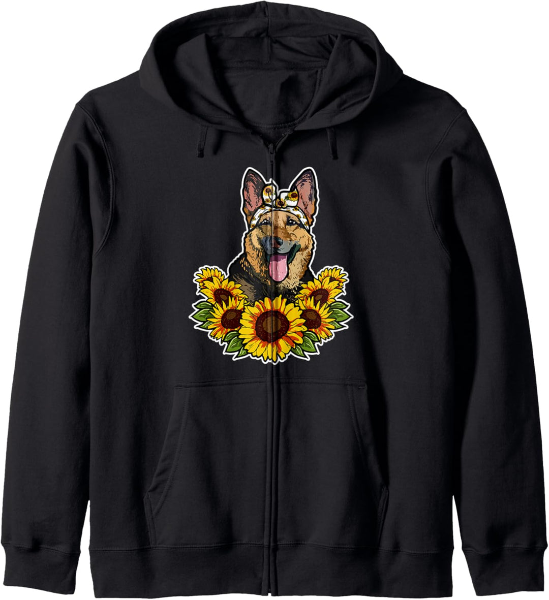 Deutscher Schäferhund Sonnenblumen Schäferhund Hunde Kapuzenjacke