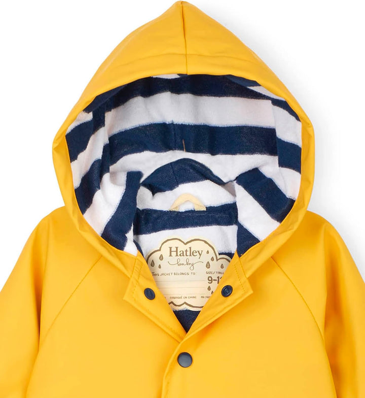Hatley Baby-Jungen Printed Long Sleeve Raincoat Regenmantel 9 Monate Gelb (Yellow 700), 9 Monate Gel