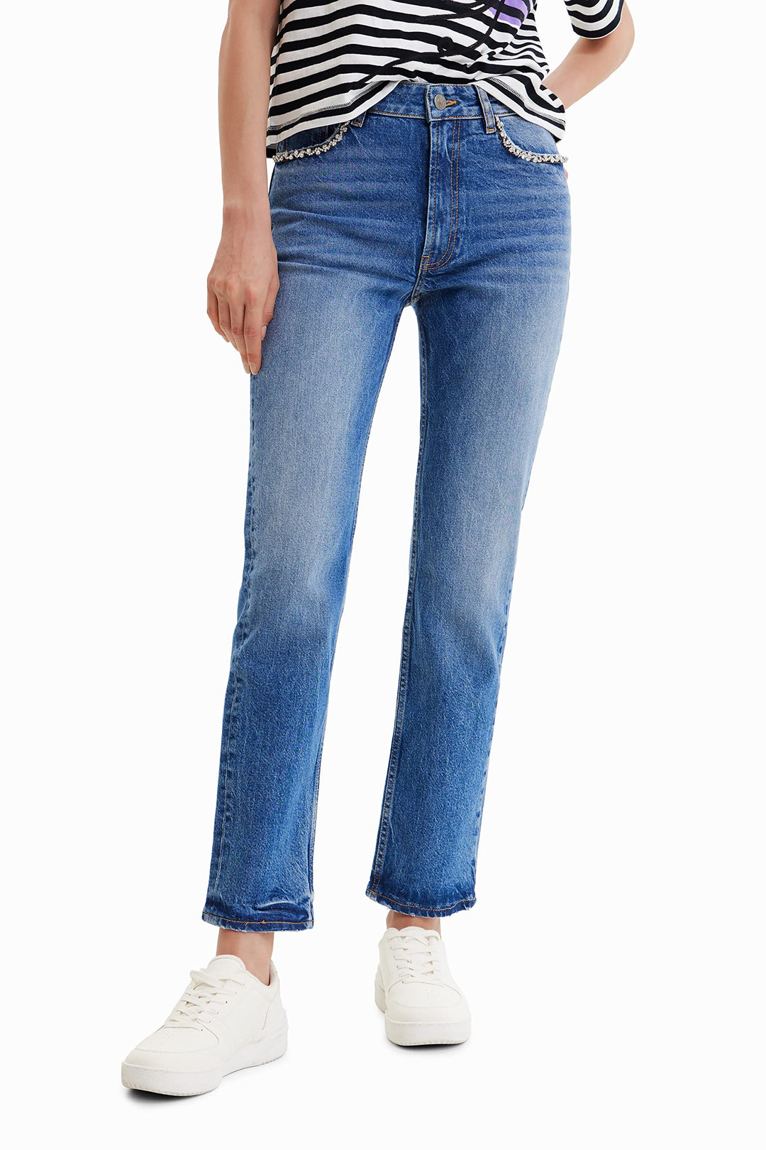 Desigual Damen Casual Pants 34 Blau, 34 Blau