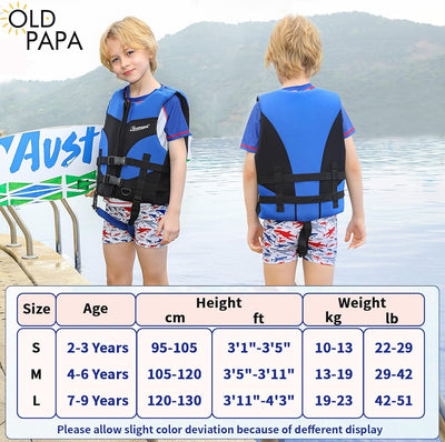 OldPAPA Schwimmweste Kinder, Baby Schwimmjacke mit Einstellbare Sicherheits Straps für Wassersport i