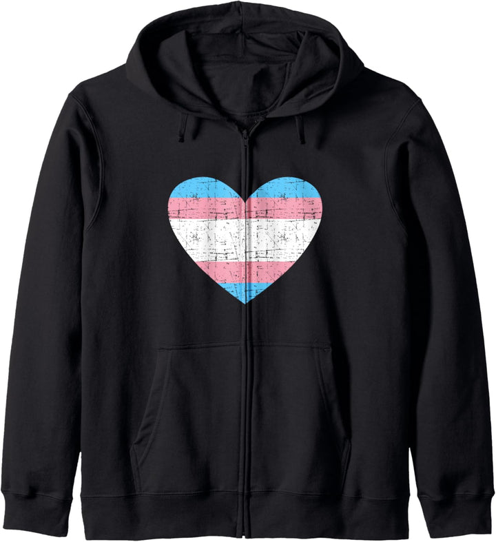 Trans Herz mit Flagge für Transgender LGBT Kapuzenjacke