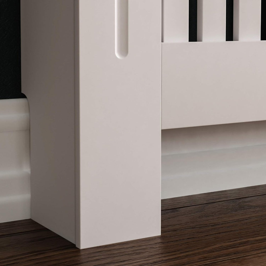 Vida Designs Arlington Heizkörperabdeckung, weiss, moderner lackierter MDF-Schrank, Lamellen, Grill,