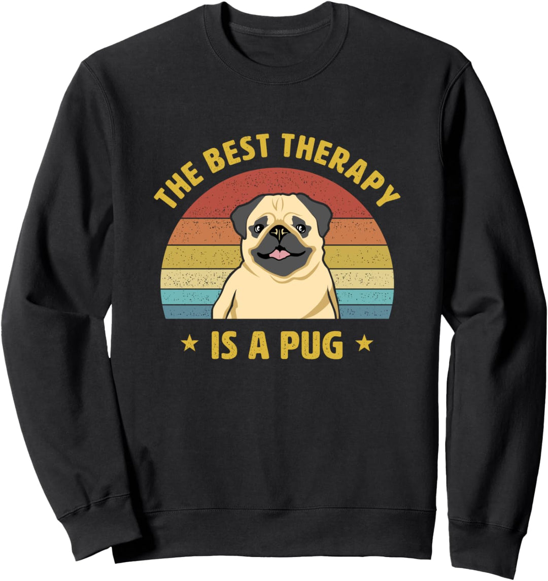 Die beste Therapie ist ein Mops Vintage Hunde Welpen Design Sweatshirt