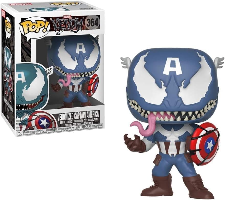 Funko Pop! Bobble: Marvel: Marvel Venom: Venom Captain America - Vinyl-Sammelfigur - Geschenkidee -