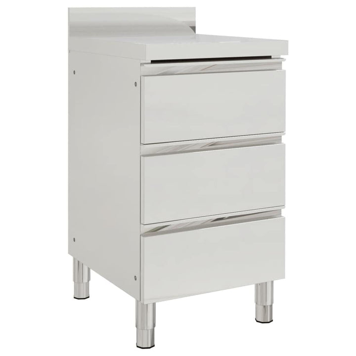 Gastro Küchenschrank mit 3 Schubladen Edelstahl 50 x 60 x (95-96) cm mit 3 Schubladen, 50 x 60 x (95