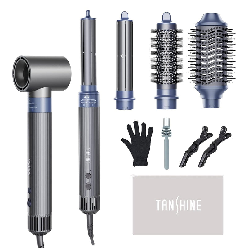 TANSHINE 5 in 1 Hairstyler Auto Air Styler Set,110,000 RPM High Speed Ionic Haartrockner Haarstyler