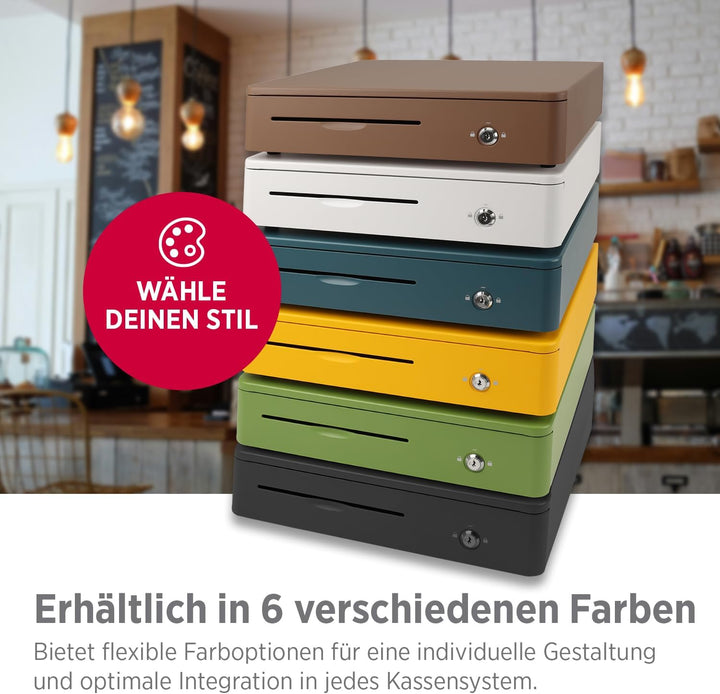 Olympia M 405 Gelb | Kassenlade mit 8 Münz- & 4 Scheinfächern | Robuste Kassenschublade Unterbau aus