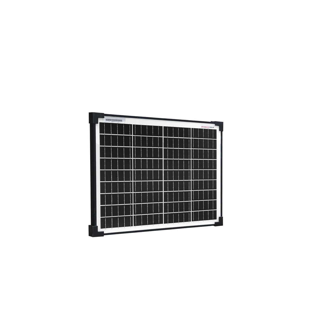 enjoy solar 20W 12V Monokristallines Solarmodul, 182mm Solarzellen 10 Busbars Solarpanel ideal für W