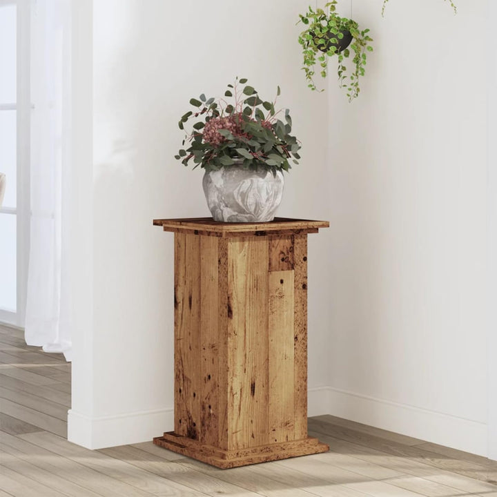 Gecheer Pflanzenständer Altholz-Optik Starkes Holzwerkstoff 33x33x60 cm für Inneneinrichtung 33 x 33