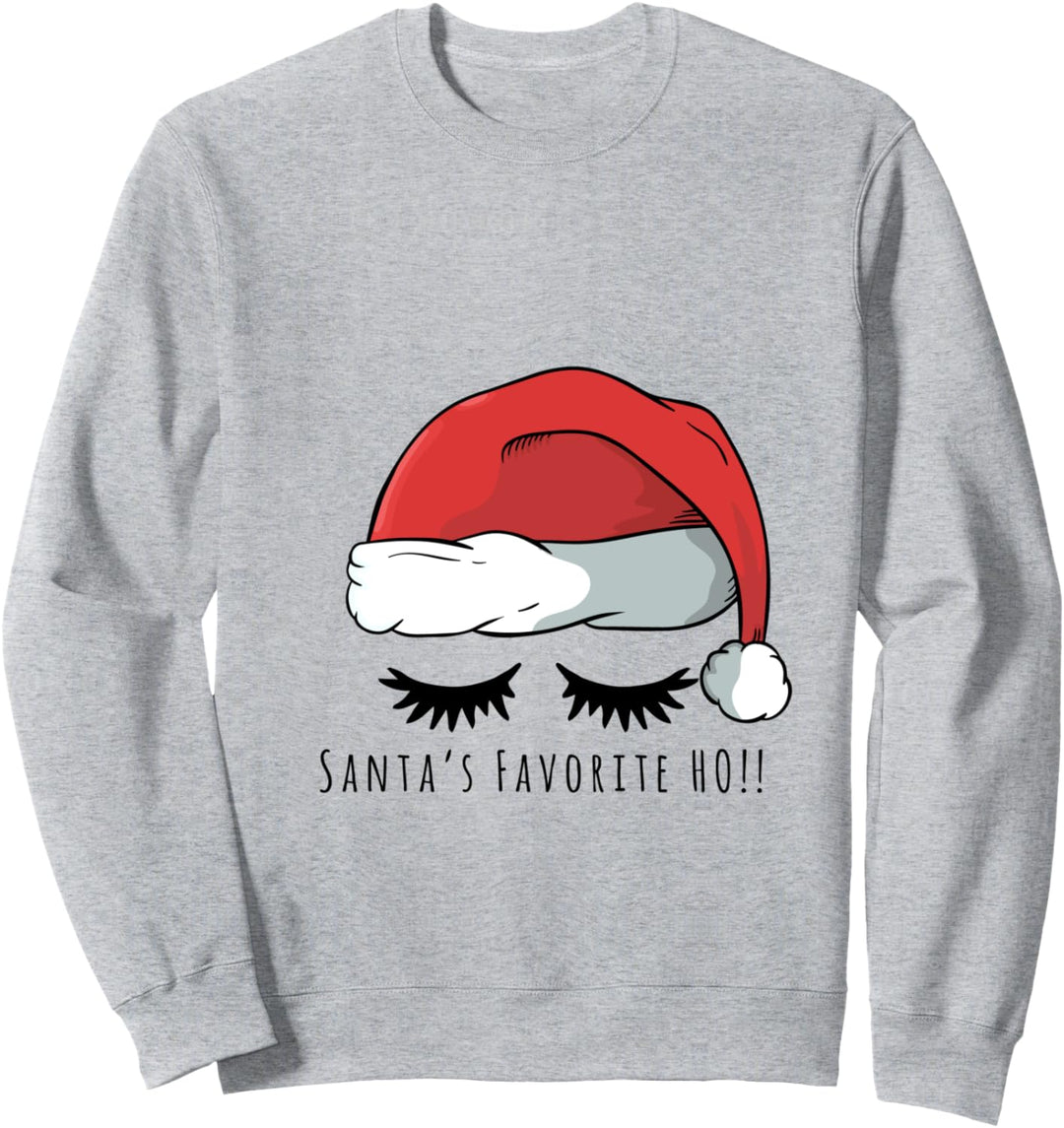 Weihnachtspaar mit Aufschrift "Santa's Favorite Ho Sweatshirt