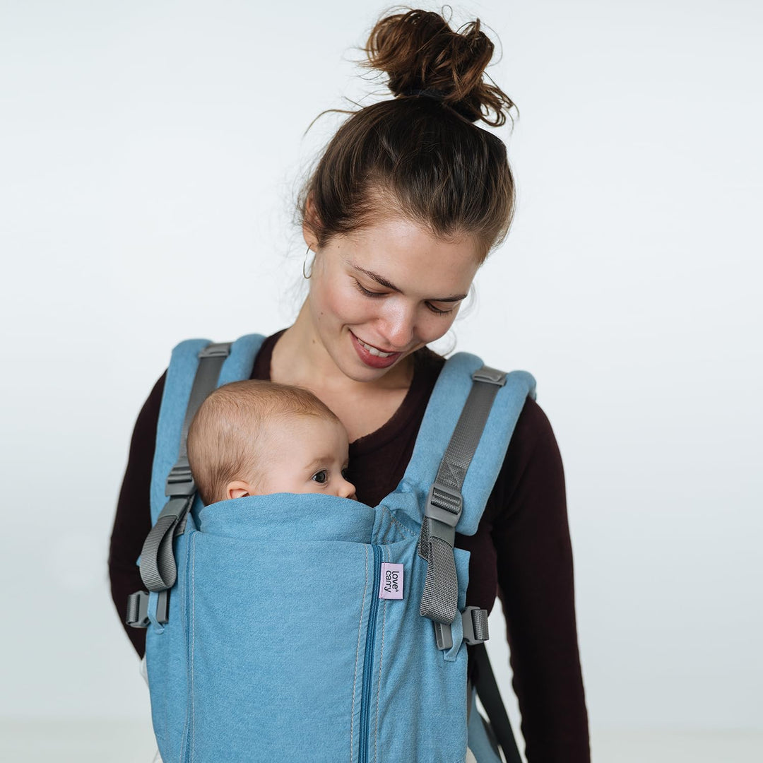 Love & Carry ONE Babytrage für Neugeborene (Light denim), Light denim