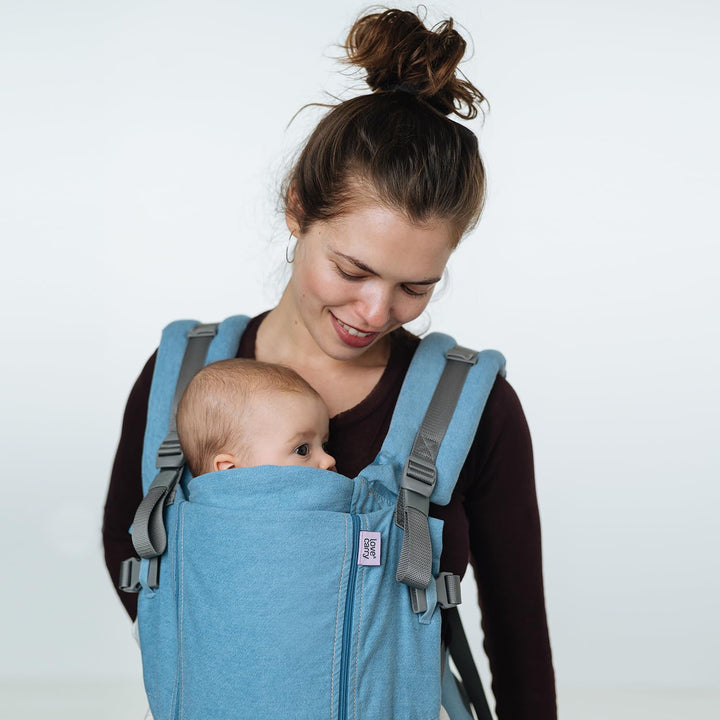Love & Carry ONE Babytrage für Neugeborene (Light denim), Light denim