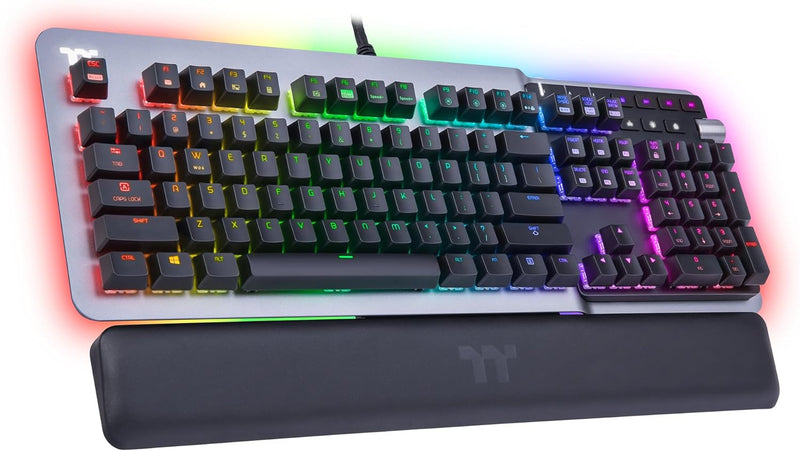 Thermaltake Argent K5 MX Speed Silver Mechanische Gaming-Tastatur RGB Cherry MX Speed Silver Switch