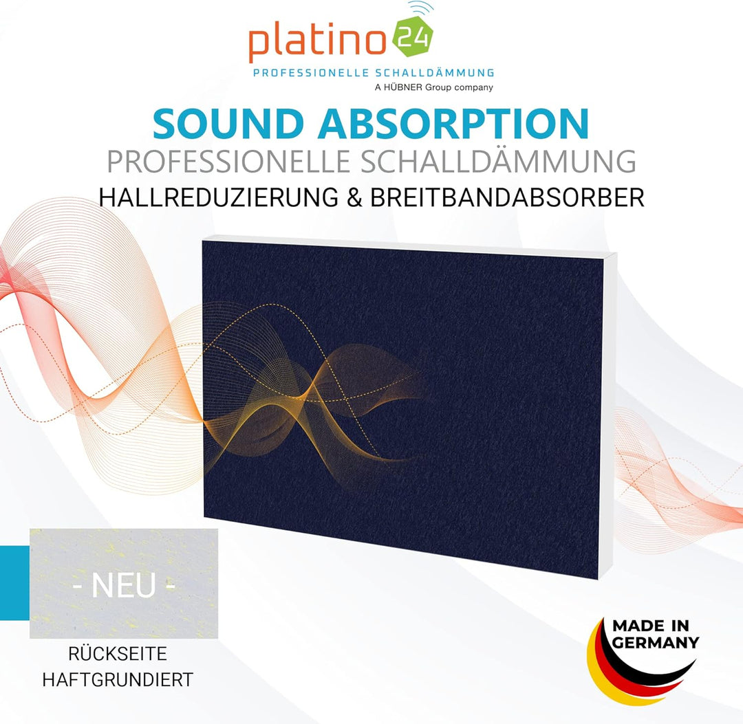 platino24 Schallabsorber COLORE aus Basotec G+ I Akustikpaneele mit Akustikfilz I 4 Wand-Paneele in