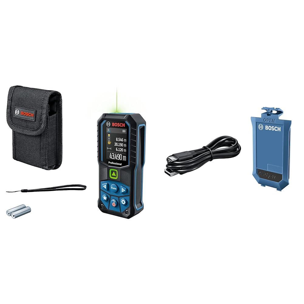 Bosch Professional Laser-Entfernungsmesser GLM 50-23 G (grüner Laser, Neigungssensor, Reichweite: bi
