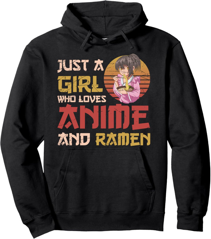Nur ein Mädchen das Anime und Ramen liebt Japan Anime Pullover Hoodie