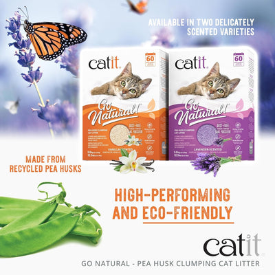 Catit Go Natural!, klumpende Katzenstreu, aus Erbsenhülsen, mit Lavendelduft, 2 x 2.8 kg (5.6Kg), La
