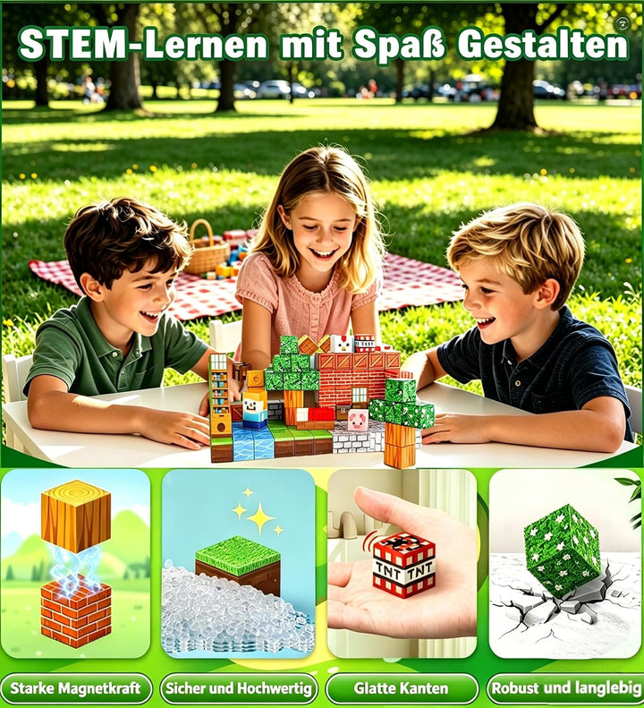 Magnetische Bausteine,Magnetbausteine Magnetspielzeug,Magnetische Bauwelt Spielzeug Magnetblöcke für