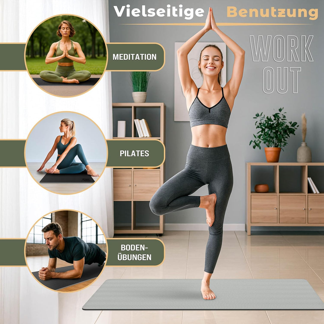 RE:SPORT Yogamatte Phthalatfrei | Gymnastikmatte rutschfest | Fitnessmatte schadstofffrei | Training