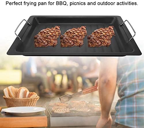 Barbecue Plate Stainless Steel Griddle Pan Non-Stick Frying Pot for Pancakes Portable Flat Grill Coo