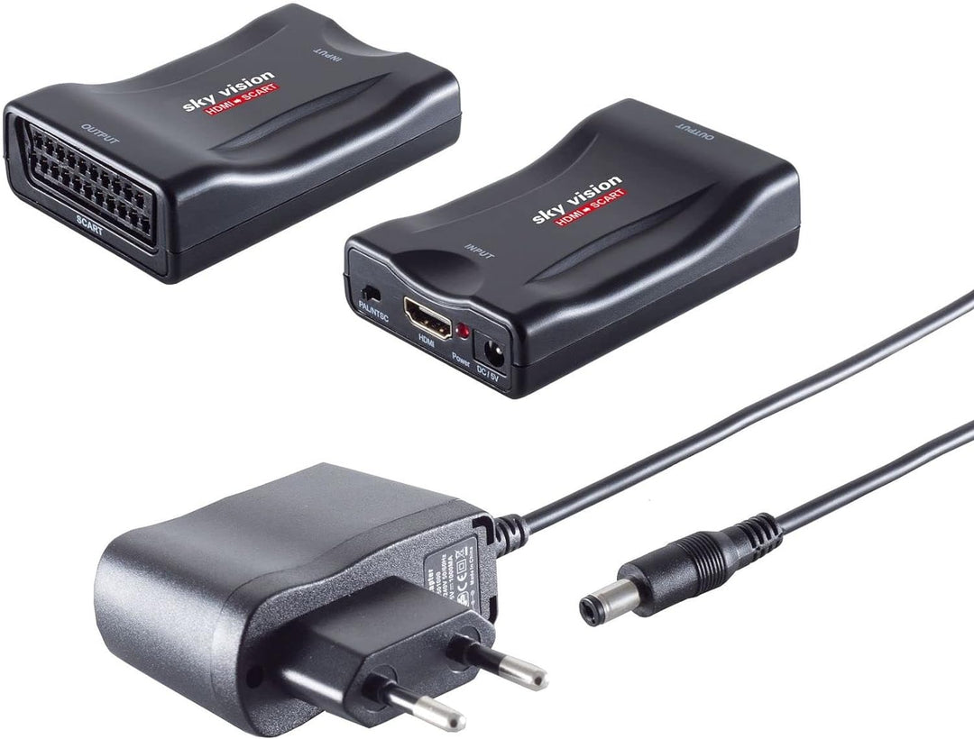 Sky Vision HDMI auf SCART Konverter, Wandler, SCART Adapter 1080P 60Hz HD für DVD, Blu-Ray, PS4, PS3