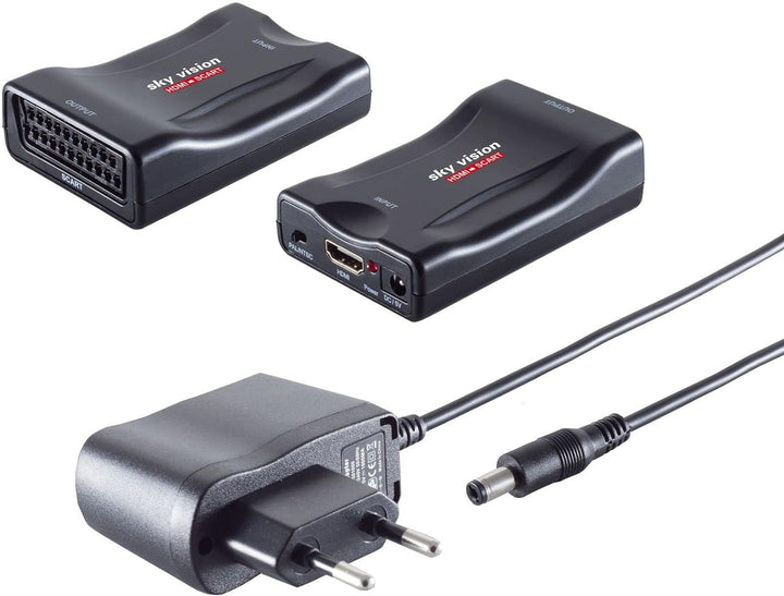 Sky Vision HDMI auf SCART Konverter, Wandler, SCART Adapter 1080P 60Hz HD für DVD, Blu-Ray, PS4, PS3