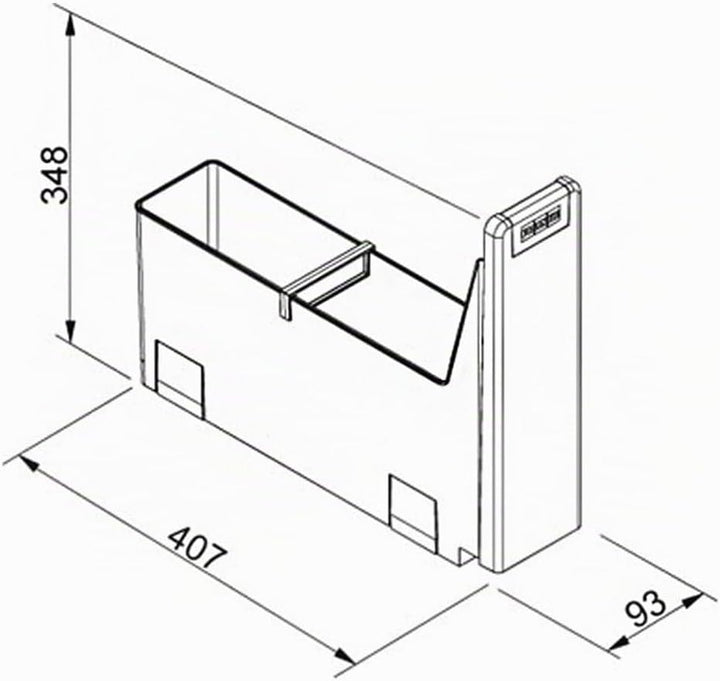 FRANKE Sorter von Abfällen Cube 10 134.0039.317, 34,8 x 9,3 x 40,7 cm, schwarz