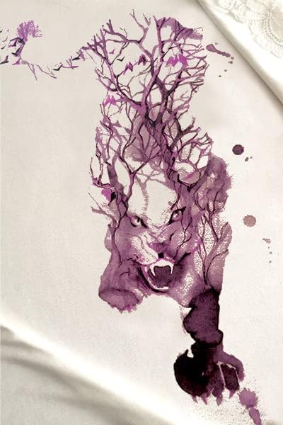 e.Femme® Damen Schlafanzug Susan 798 aus Viskose, mit Tiger- Aufdruck 36 Ecru/ Druck Aubergine, 36 E